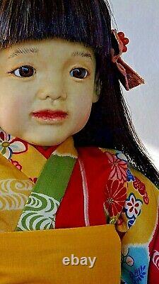 JUNKO handmade OOAK Japanese girl art doll by Kimiko Aso doll artist Kyoto Japan