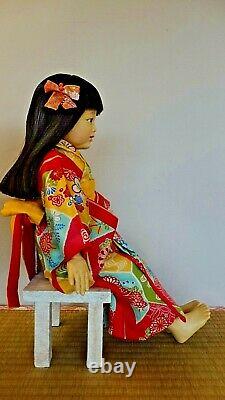 JUNKO handmade OOAK Japanese girl art doll by Kimiko Aso doll artist Kyoto Japan