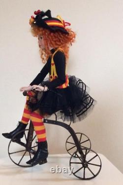 Jan Mclean Porcelain Jointed Doll Zinnia Flowers of the Heart withTricycle LE 500