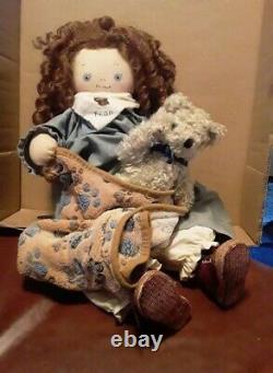 Jan Shackelford artist doll ltd#67 Girl Fran 23 tall w teddy & blanky
