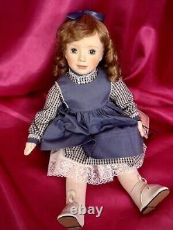 Judy Rankine Hand Painted Felt Artist Doll Fabric Over Porcelain Eunice 20 OOAK