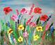Kazav Flowers Fantasy Modern Abstract Original Painting Canvas Fine Art Tg45