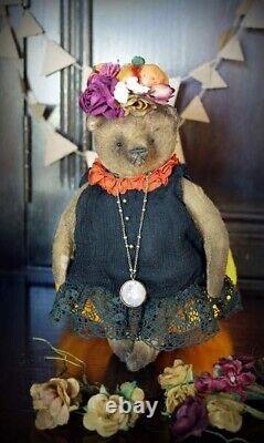 Katya Panayis UK Art Dolls Bears Adorable Ms. Pumpkin OOAK