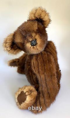 LARGE 19.5 OOAK Hand Made REAL MINK Fur Artist TEDDY BEAR Apple Valley, MN