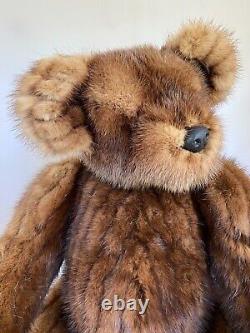 LARGE 19.5 OOAK Hand Made REAL MINK Fur Artist TEDDY BEAR Apple Valley, MN