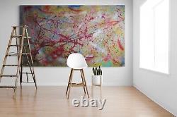 LARGE ACRYLIC PAINTING Jackson Pollock style super large size OOAK ORIGINAL ART