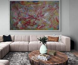 LARGE ACRYLIC PAINTING Jackson Pollock style super large size OOAK ORIGINAL ART