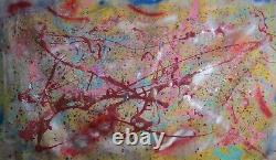 LARGE ACRYLIC PAINTING Jackson Pollock style super large size OOAK ORIGINAL ART