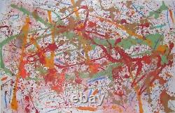 LARGE HANDMADE ABSTRACT PAINTING J Pollock STYLE OOAK DECOR ORIGINAL ART PIECE