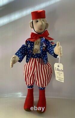 LIBERTY 16 Felt Patriotic Uncle Sam Jester Artist Doll Patricia Blair OOAK
