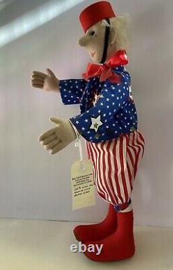 LIBERTY 16 Felt Patriotic Uncle Sam Jester Artist Doll Patricia Blair OOAK