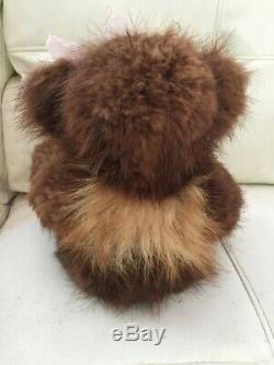 LOTTIE BREDE 13 Real Recycled Beaver and Tanuki Raccoon Fur teddy bear OOAK