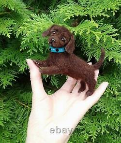 Labrador Retriever Dog Felted Realistic Miniature Sculpture Pet by Yana Fedorova