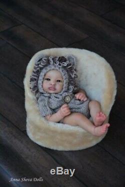 Lifelike Ethnic Reborn baby art doll Adalyn by Prototype artist Anna Sheva