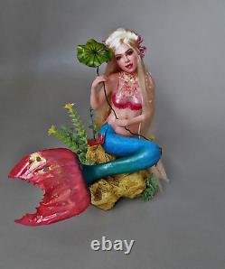 Lilly Mermaid fantasy magic handmade ooak art doll sculpture by Zorica Lazic