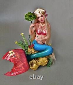 Lilly Mermaid fantasy magic handmade ooak art doll sculpture by Zorica Lazic