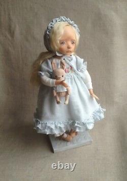 Little Doll Artist Baby Girl Handmade Polymer clay size 12 in