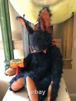 Lori Baker Corelis Ooak Halloween Hare Black Mohair 21 Inches