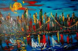 MARK KAZAV MANHATTAN USA ART Painting Original Oil Canvas Gallery Artist NR