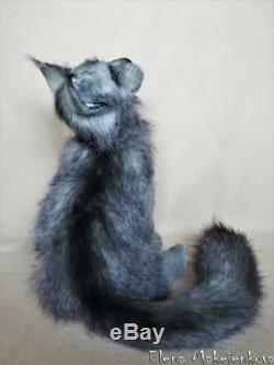 Maine Coon Cat Silver Star Ooak Artist handmade by Olena Makeienkova