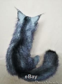Maine Coon Cat Silver Star Ooak Artist handmade by Olena Makeienkova