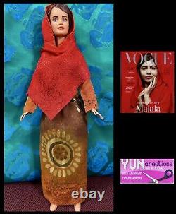 Malala OOAK barbie Doll Custom Repaint Handmade Collector Art Inspiring Women