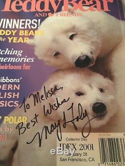 Mary Lou Foley CHLOE Polar Bears Alpaca Teddy Bear Signed Magazine 11 OOAK
