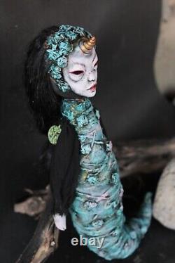 Mermaid Doll Handmade Ooak Art Dolls Sculpture Original Couture Fantasy Gothic