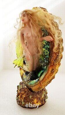 Mermaid in the abalone shell OOAK doll fairy dollhouse 5.4 112 by Tima Hass