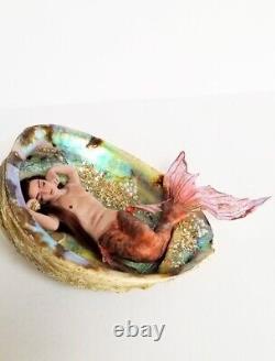 Merman treasure mermaid fairy OOAK doll house 5.9 112 by Tima Hass