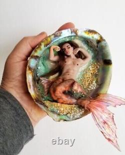 Merman treasure mermaid fairy OOAK doll house 5.9 112 by Tima Hass