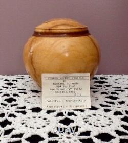 Michael D. Mode OOAK Turned Wooden Vessel WithLid Signed By Artist