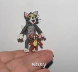 Miniature Ooak Tom and Jerry Artist Dollhouse Dolls Toy Gift Tom Jerry Lovers