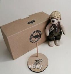 Miniature handmade artist dressed teddy bear Archie by Boyatt Wood Bears