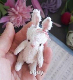 Miniature teddy bunny. Ooak art doll. Miniature rabbit
