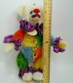 Mohair Bear Artist OOAK Jointed Teddy Vintage Handmade Clown Dyed Jester