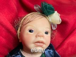 NEW 20 Pebbles down syndrome baby COA/blanket SOLE Reborn artist Peg Spencer