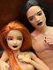 New Ooak Fully Repainted Gothic Couple Barbie Ken Boy Doll Made To Move Lot Of 2
