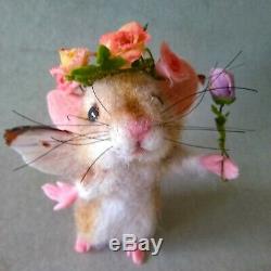 Needle Felt Fantasy Summer Rose Flower Fairy Mouse Ailsa Artist Robin J Andreae