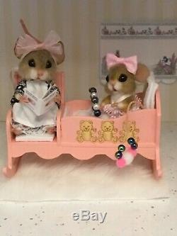 Needle Felted Mouse Betty & Bunty Doll Handmade Mice Teddy Ooak By Suzanne