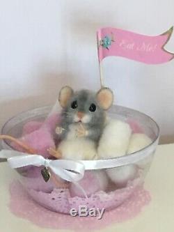 Needle Felted Mouse Carter Handmade Animal Teddy Doll Mice Ooak By Suzanne
