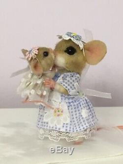 Needle Felted Mouse Dolly & Daisy Handmade Mice Doll Teddy Ooak By Suzanne