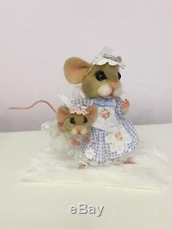 Needle Felted Mouse Dolly & Daisy Handmade Mice Doll Teddy Ooak By Suzanne