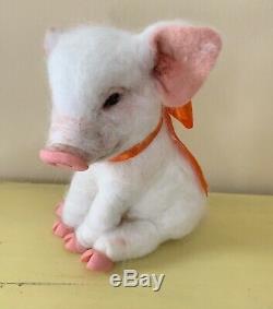 Needle Felted Piggy Pig Piglet Casper By Robin Andreae