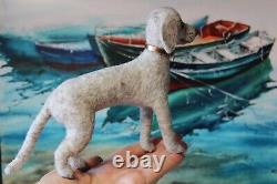 Needle felted Dog, OOAK dog toy, handmade collectible art toy