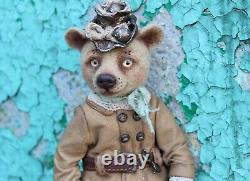 Needle felted bear, bear ooak toy, artist bear, collectible bear, hand made bear