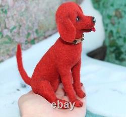 Needle felted dog, OOAK dog toy, red Labrador dog, handmade collectible art toy