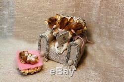 Needle felted mouse, teddy animals, by Jljuda, handmade