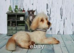 Needle felted realistic Dog, handmade, srtistmade OOAK collectible dog toy