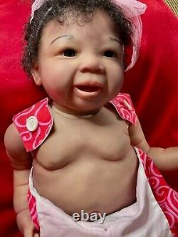New 24 AA/ ETHNIC toddler baby girl with belly plate reborn artist Peg Spencer